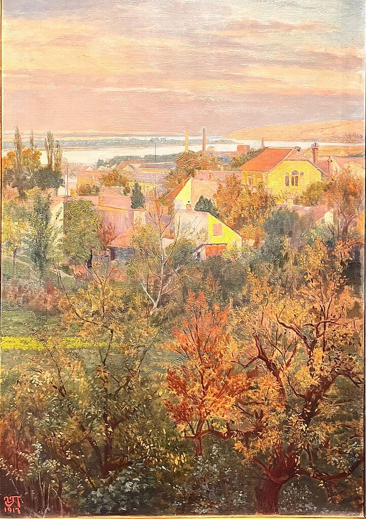 Veduta autunnale dal balcone dell'artista, Facoltà di Belle Arti, 1917
